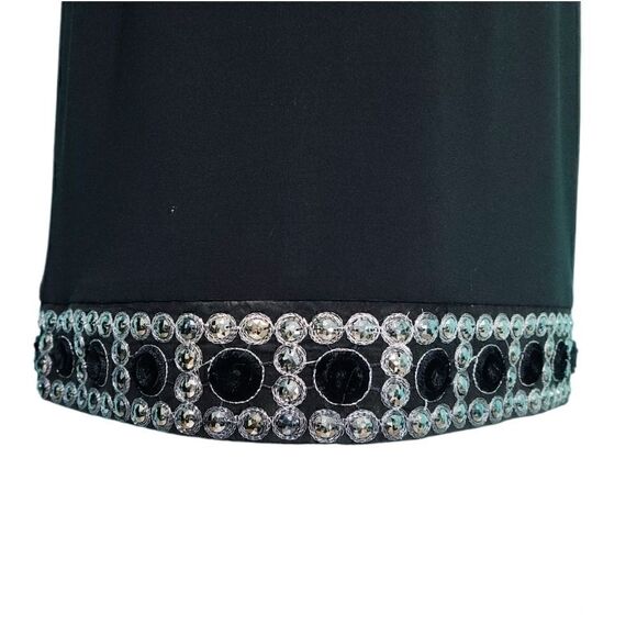 Tiana B. Jewel Embellished Black Shift Dress Crew Neck Long Sleeve Women Size 8P - Picture 6 of 12